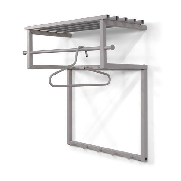 Cuier de perete gri-bej cu raft din metal Rizzoli – Spinder Design