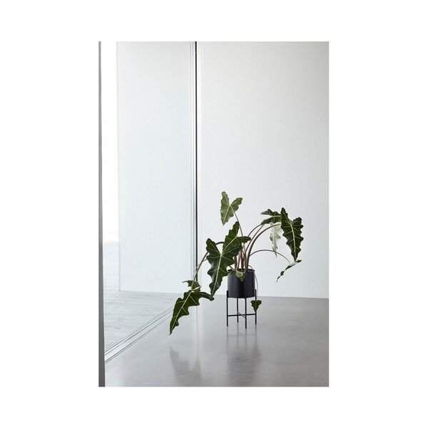 Set 2 ghivece din fier pe piedestal Hübsch Haggo, negru-image-2