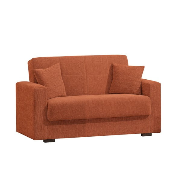Canapea extensibilă de 2 persoane cu spaţiu de depozitare, Esidra Relax, portocaliu