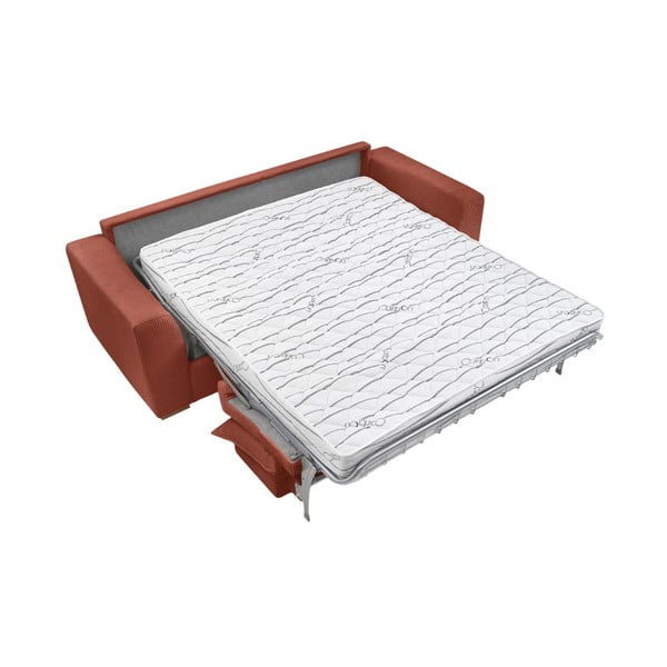 Canapea cărămizie extensibilă cu tapițerie din catifea reiată  225 cm Augustin – Bobochic Paris-image-4