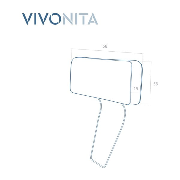 Tetieră pentru canapea Vivonita Harlem, albastru-image-1