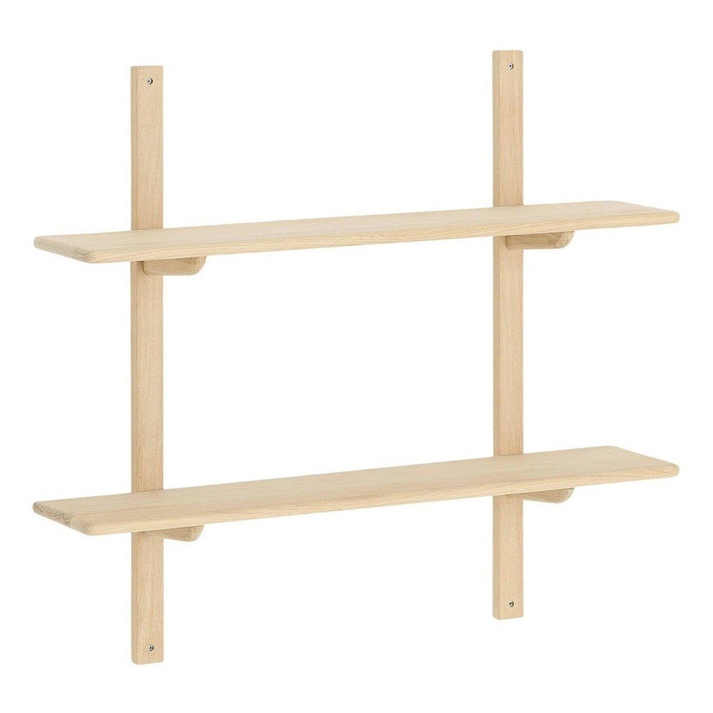 Raft în culoare naturală deschisă etajat din lemn de stejar 90 cm Albin – Ellos Home