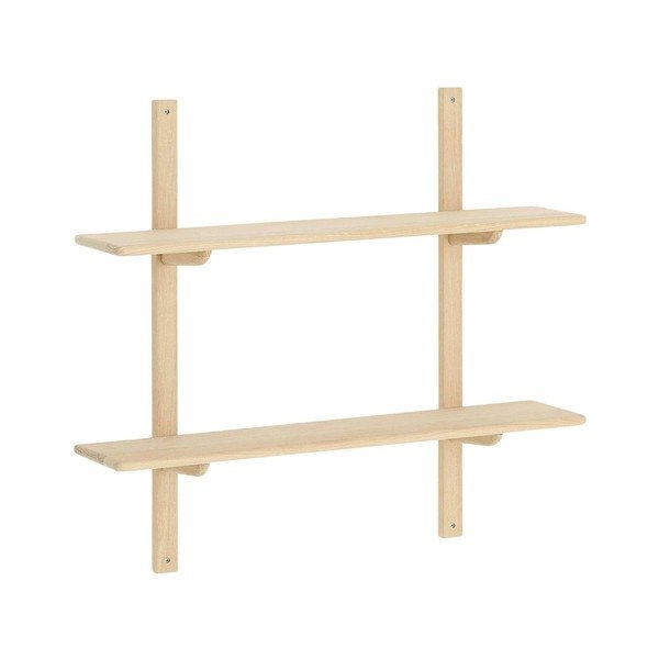 Raft în culoare naturală deschisă etajat din lemn de stejar 90 cm Albin – Ellos Home