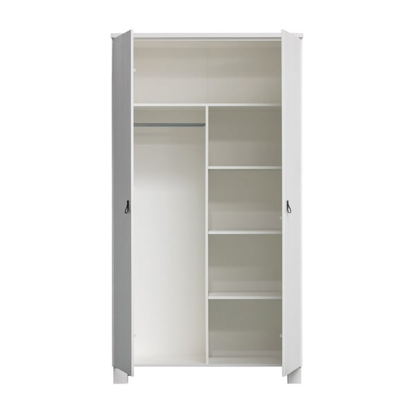 Șifonier alb din lemn de pin 111x202 cm Ties – WOOOD-image-2