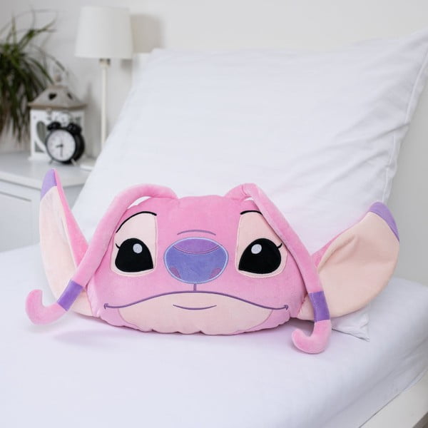 Pernă pentru copii din polar/fleece 41x32 cm Lilo and Stitch "Angel Pink" – Jerry Fabrics