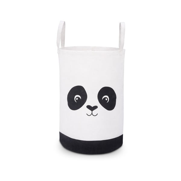 Coș pentru depozitare KICOTI Panda, ø 34 cm, negru - alb