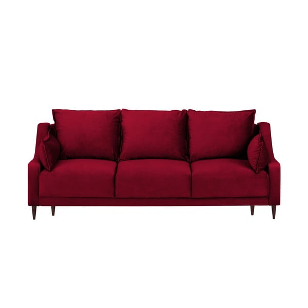 Canapea extensibilă cu 3 locuri și spațiu de depozitare Mazzini Sofas Freesia, roșu