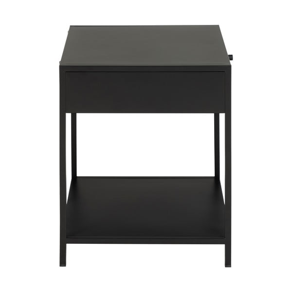 Noptieră din metal cu sertar Actona Newcastle, negru-image-4