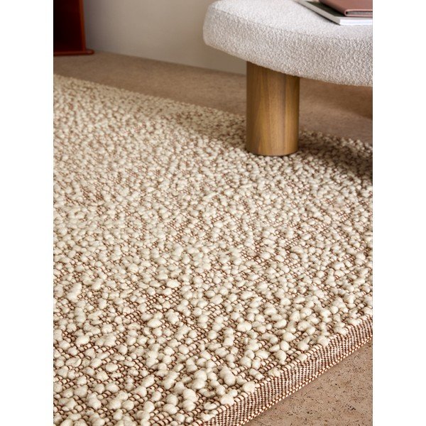 Covor bej țesut manual din amestesc de lână 120x170 cm Claude – MADE-image-1
