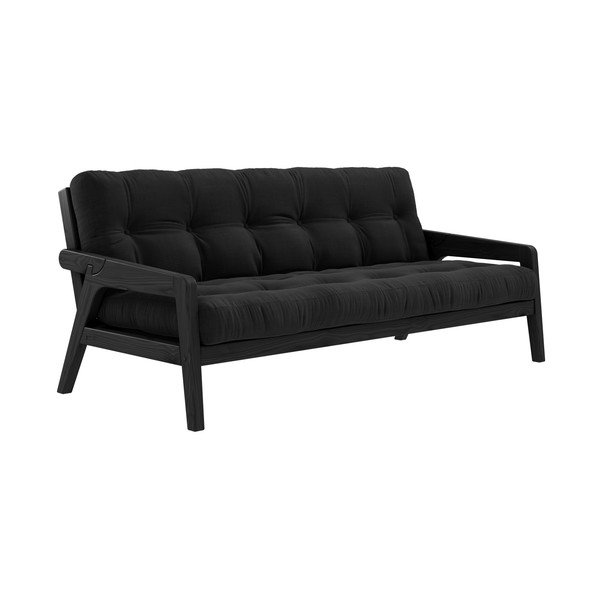 Canapea variabilă cu tapițerie din catifea reiată Karup Design Grab Black/Charcoal-image-3