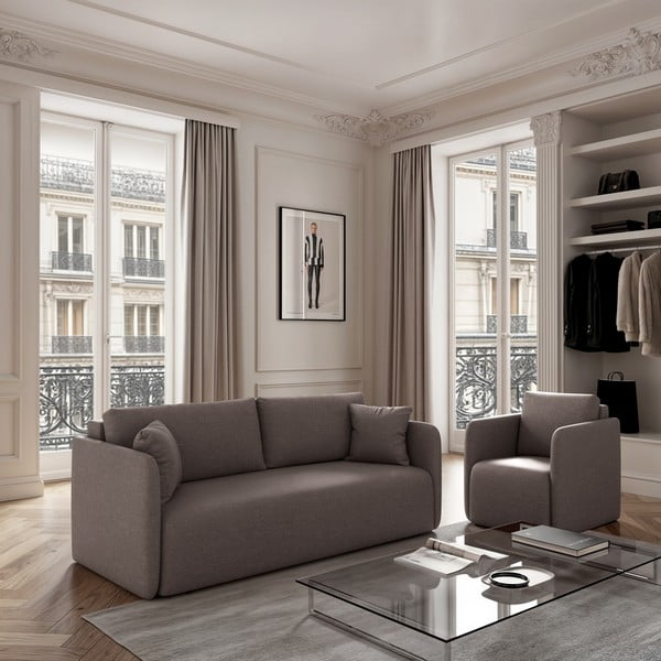 Canapea gri extensibilă 220 cm Chaum – Rodier-image-1