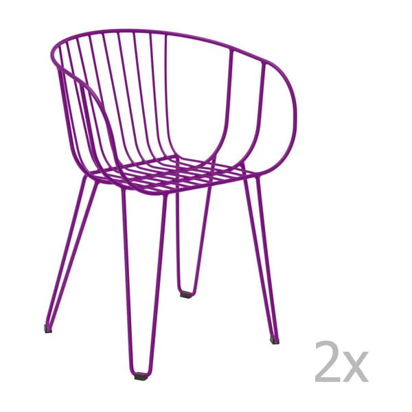 Set 2 scaune de grădină Isimar Olivo, mov
