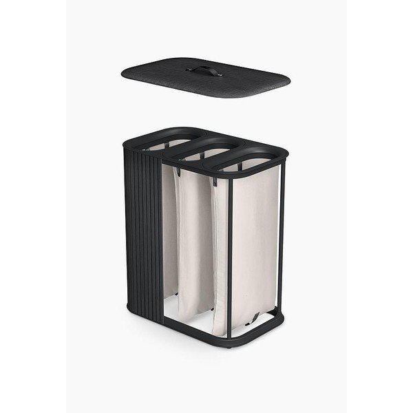 Coș de rufe negru 3x30 l din bambus Tota Trio Luxe – Joseph Joseph-image-3