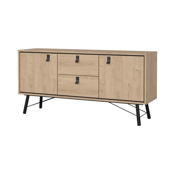 Comodă în culoare naturală cu aspect de lemn de stejar 150x72x40 cm Ry – Tvilum-image-4