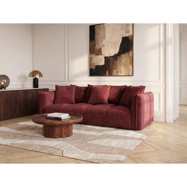 Canapea roșie cu tapițerie din chenille Harlem – Bobochic Paris-image-1