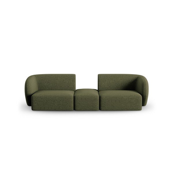 Canapea verde cu tapițerie din chenille 246 cm Paolo – Milo Casa
