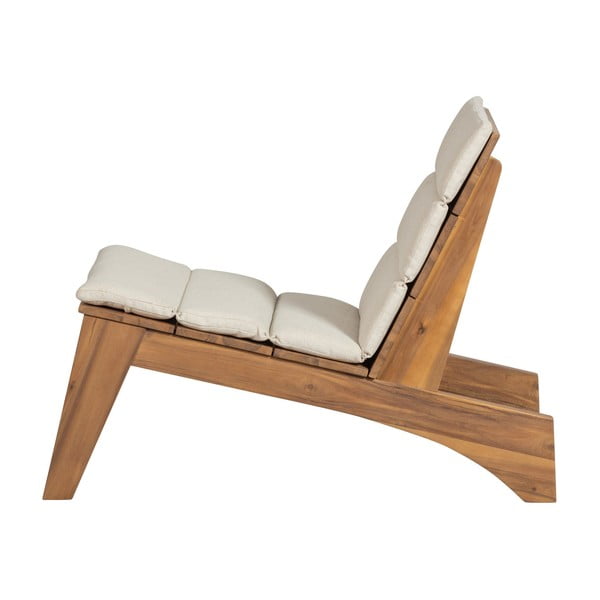 Fotoliu de grădină crem/în culoare naturală din lemn masiv Kenai – Exotan-image-3