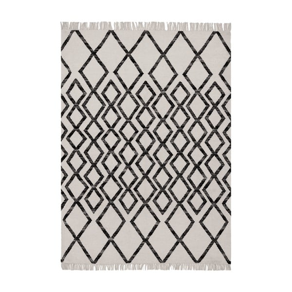 Covor Asiatic Carpets Hackney Diamond, 120 x 170 cm, bej-negru