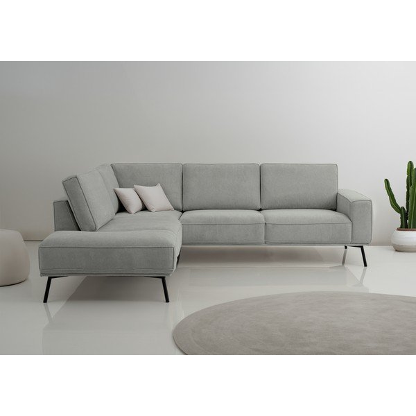 Colțar gri deschis cu tapițerie din chenille (cu colț pe partea stângă/în formă de ”L”) Amsterdam – Scandic-image-1