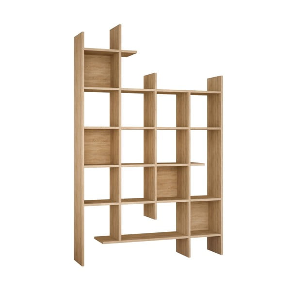Bibliotecă în culoare naturală cu aspect de lemn de stejar 122x188 cm Manco – Kalune Design