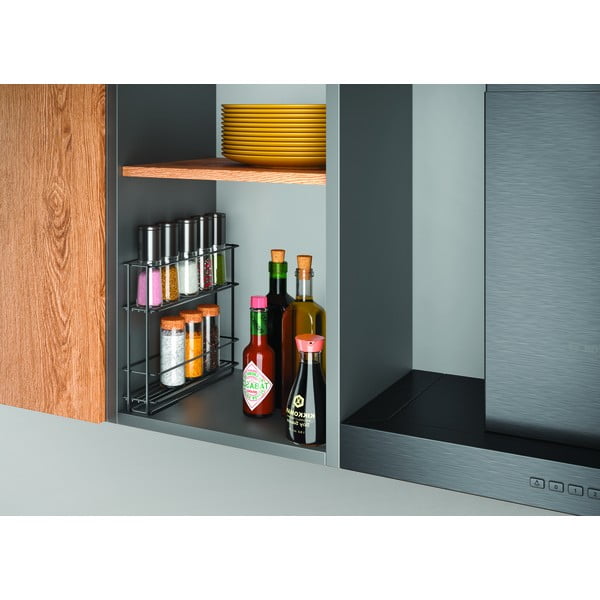 Raft de perete cu două etaje pentru condimente Metaltex Lava, negru-image-2