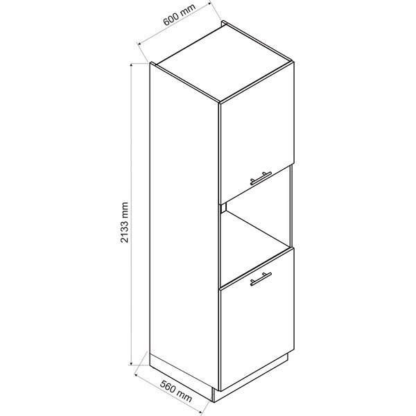 Dulap de bucătărie pentru cuptor încorporat înalt (lățime 60 cm) Aden – STOLKAR-image-2