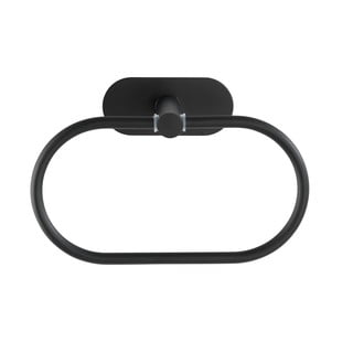 Suport de perete pentru prosoape din oțel inoxidabil Wenko Orea Ring Turbo-Loc®, negru mat