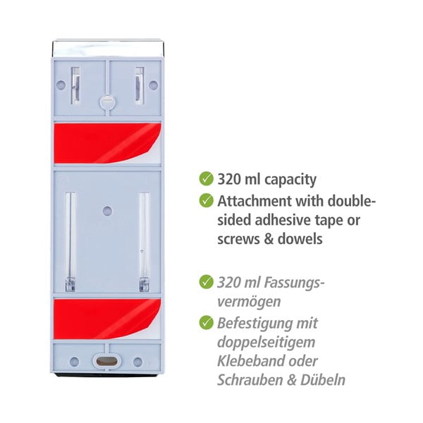 Dozator de săpun lichid argintiu de montat pe perete din plastic 0.32 l Istres – Wenko-image-4