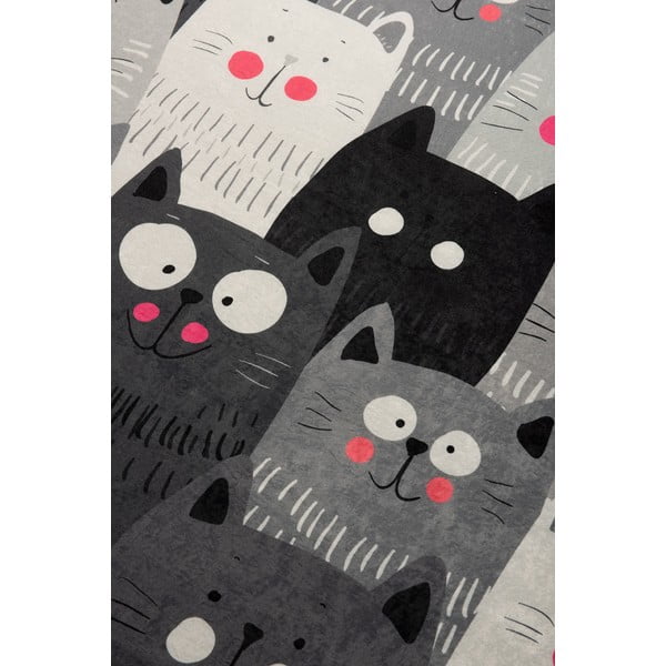 Covor antiderapant pentru copii Conceptum Hypnose Cats, 140 x 190 cm, gri-image-2