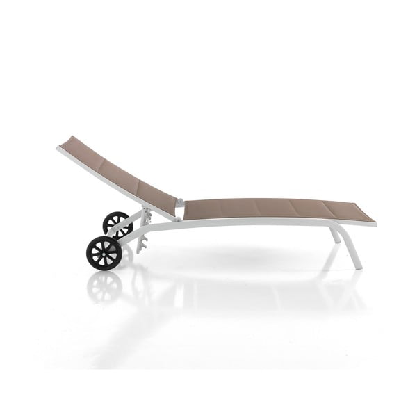 Șezlong de grădină alb/maro din metal Kastri – Tomasucci-image-3