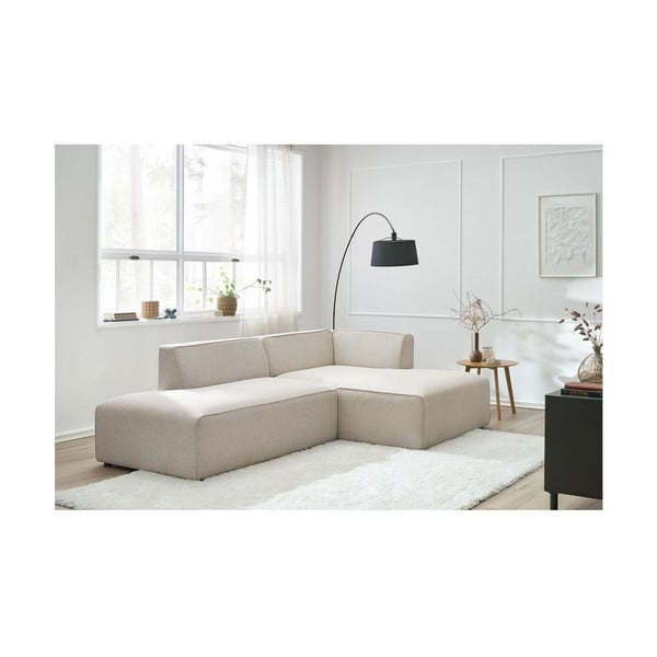 Colțar modular bej (cu colț pe partea dreaptă/în formă de ”L”) Megeve – Bobochic Paris-image-1
