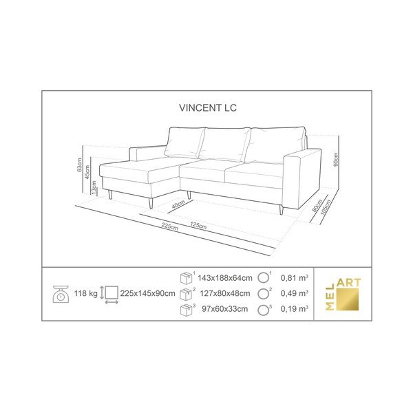 Colțar extensibil cu șezlong pe partea stângă Mazzini Sofas Iris-image-4