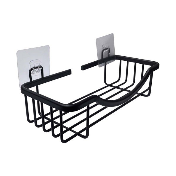 Raft pentru baie negru mat autoadeziv din aluminiu Filaire Aluminium – douceur d'intérieur-image-1