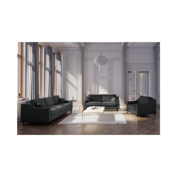 Canapea cu 2 locuri Mazzini Sofas Narcisse, gri antracit-image-3