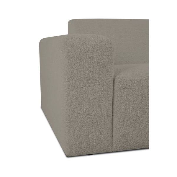 Colțar maro deschis cu tapițerie din stofă bouclé (cu colț pe partea dreaptă) Roxy – Scandic-image-4