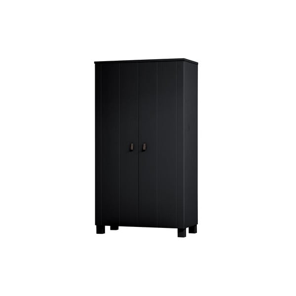 Șifonier negru din lemn de pin 111x202 cm Ties – WOOOD-image-3