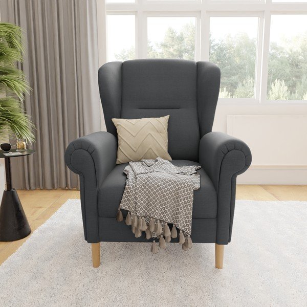 Fotoliu gri închis wing Swan – Ropez-image-1