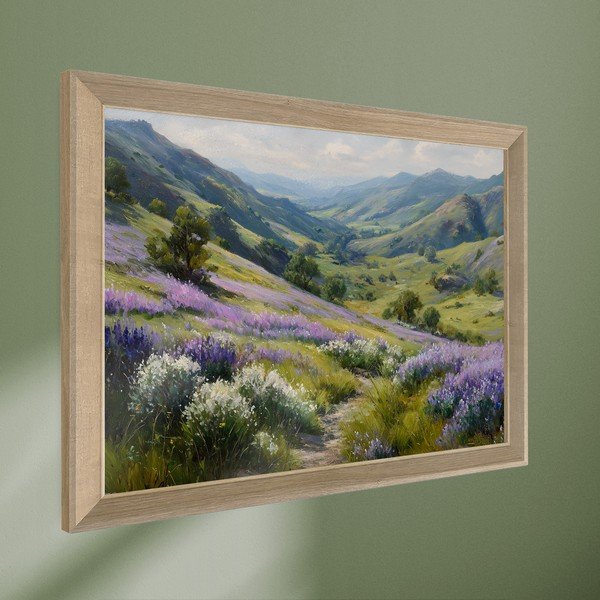 Tablou cu ramă imprimat 75x56 cm Violet Hills – Styler-image-4