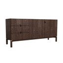 Comodă maro închis joasă cu aspect de lemn de stejar 160x73 cm Arun – Unique Furniture