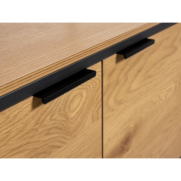 Bibliotecă în culoare naturală cu aspect de lemn de stejar 90x190x40 cm Cesura – Unique Furniture-image-3