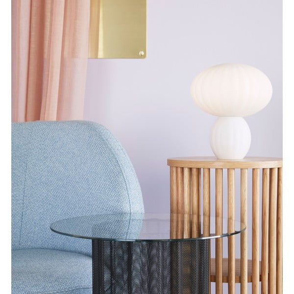 Măsuță auxiliară tip consolă din lemn de stejar Hübsch Folk, ø 35 cm, natural-image-2