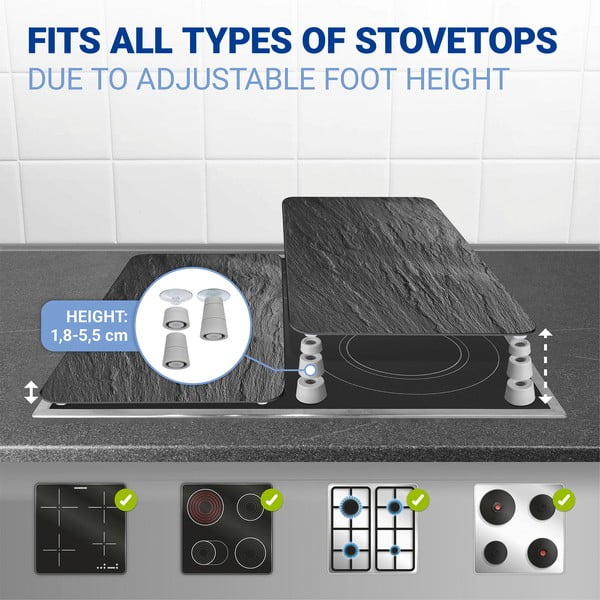 Set 2 protecții din sticlă pentru aragaz Wenko Slates, 52 x 30 cm-image-3