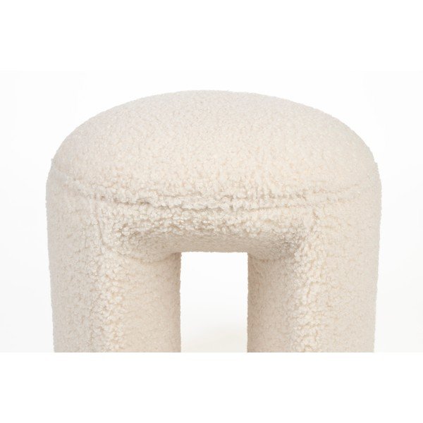 Scaun tip taburet crem tapițat Noxx – White Label-image-3