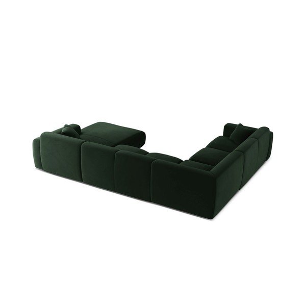 Colțar verde închis cu tapițerie din catifea (în formă de "U") Molino – Micadoni -image-2