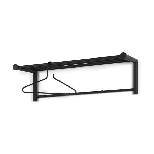 Cuier de perete negru cu raft din metal Suza – Spinder Design