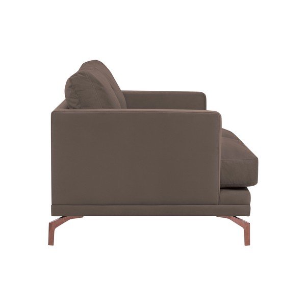 Canapea cu 2 locuri şi picioare metalice aurii Windsor & Co Sofas Jupiter, maro-image-2