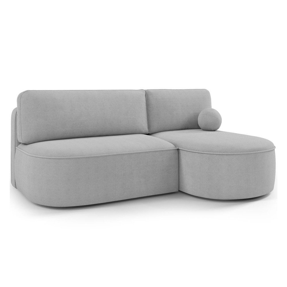 Colțar gri extensibil/cu spațiu de depozitare cu tapițerie din chenille (cu colț pe partea dreaptă/cu șezlong) Livosa – ELTAP