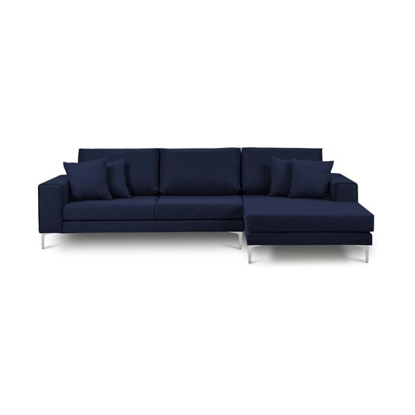 Canapea pe colț Cosmopolitan Design Cartegena, pe partea dreaptă, albastru