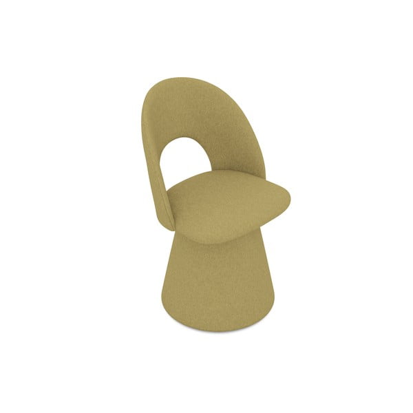 Scaun de sufragerie galben muștar tapițat Kalo – Makamii-image-2