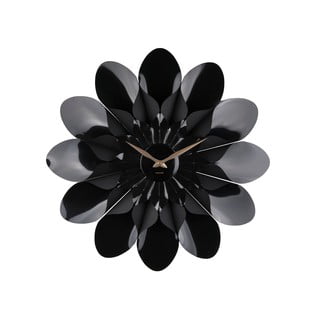 Ceas de perete Karlsson Flower, ø 60 cm, negru